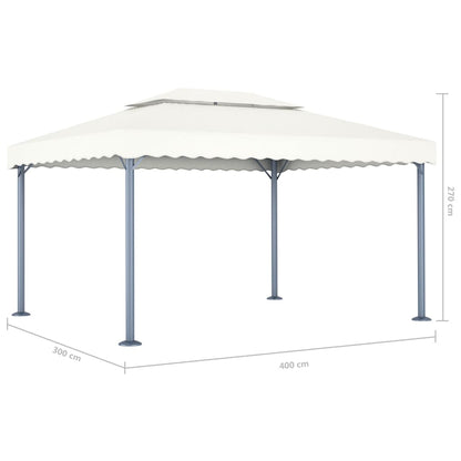 Gazebo 400x300 cm Cream Aluminium