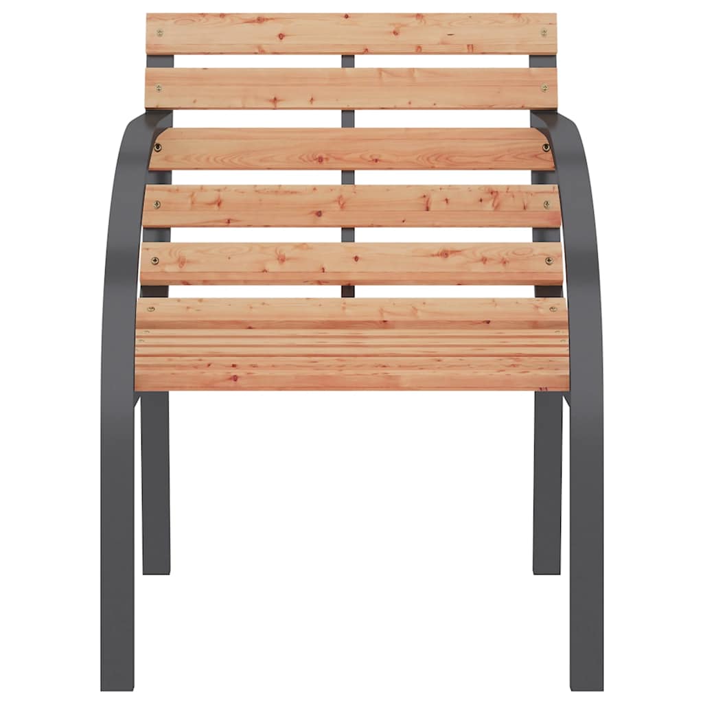 Garden Chair | Set of 2 | Brown | Wood seat and backrest, steel frame