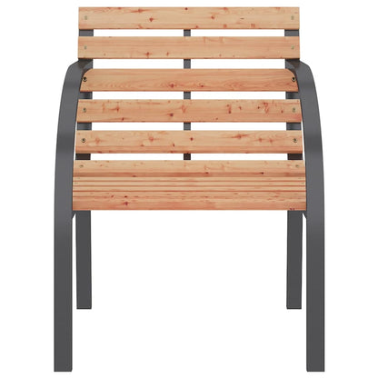 Garden Chair | Set of 2 | Brown | Wood seat and backrest, steel frame