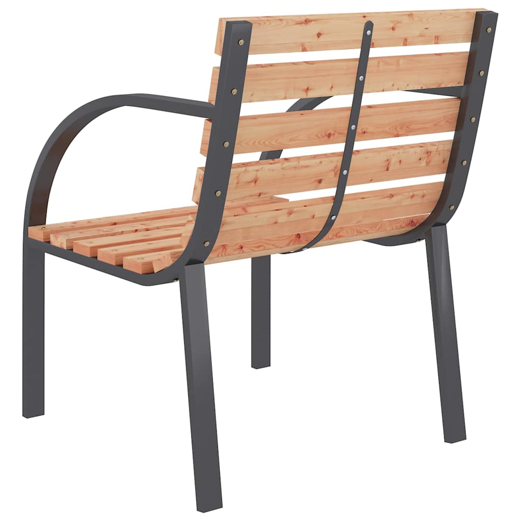 Garden Chair | Set of 2 | Brown | Wood seat and backrest, steel frame
