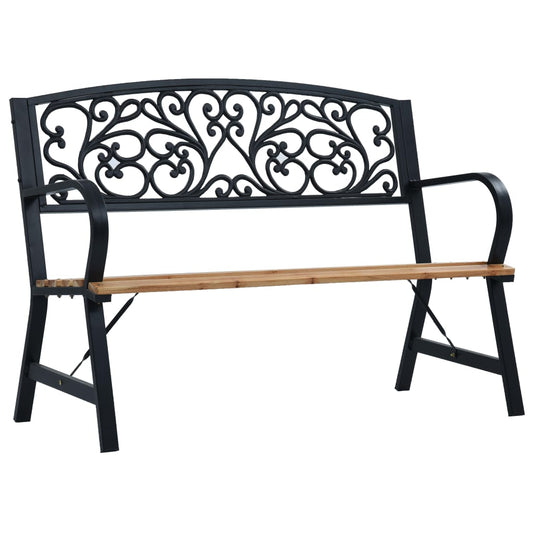 Garden Bench | Black | Wood | 120 cm | Durable | Garden Bench