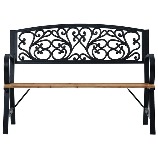 Garden Bench | Black | Wood | 120 cm | Durable | Garden Bench