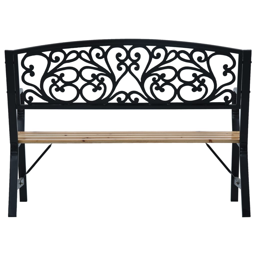 Garden Bench | Black | Wood | 120 cm | Durable | Garden Bench