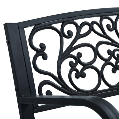 Garden Bench | Black | Wood | 120 cm | Durable | Garden Bench