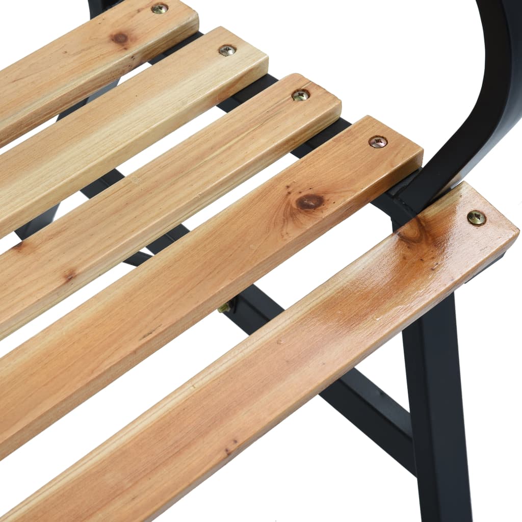 Garden Bench | Black | Wood | 120 cm | Durable | Garden Bench