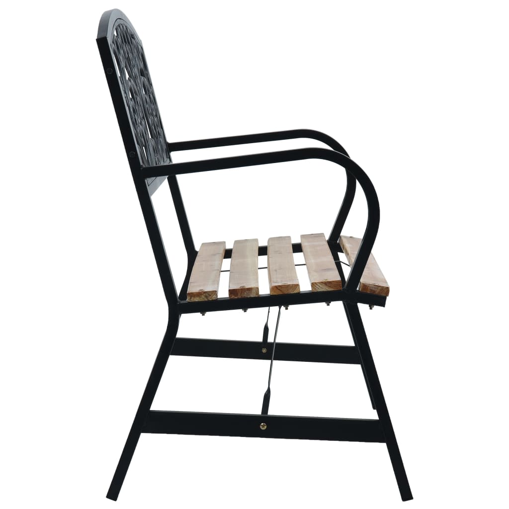Garden Bench | Black | Wood | 120 cm | Durable | Garden Bench