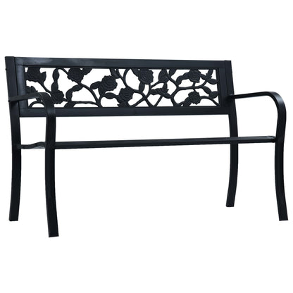 Garden Bench | Black | Steel | 125 cm |  Durable | Garden Bench