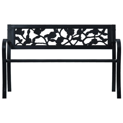 Garden Bench | Black | Steel | 125 cm |  Durable | Garden Bench