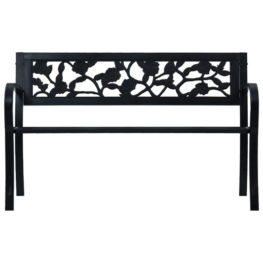 Garden Bench | Black | Steel | 125 cm |  Durable | Garden Bench
