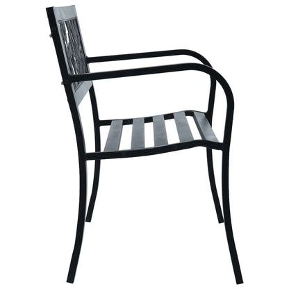 Garden Bench | Black | Steel | 125 cm |  Durable | Garden Bench