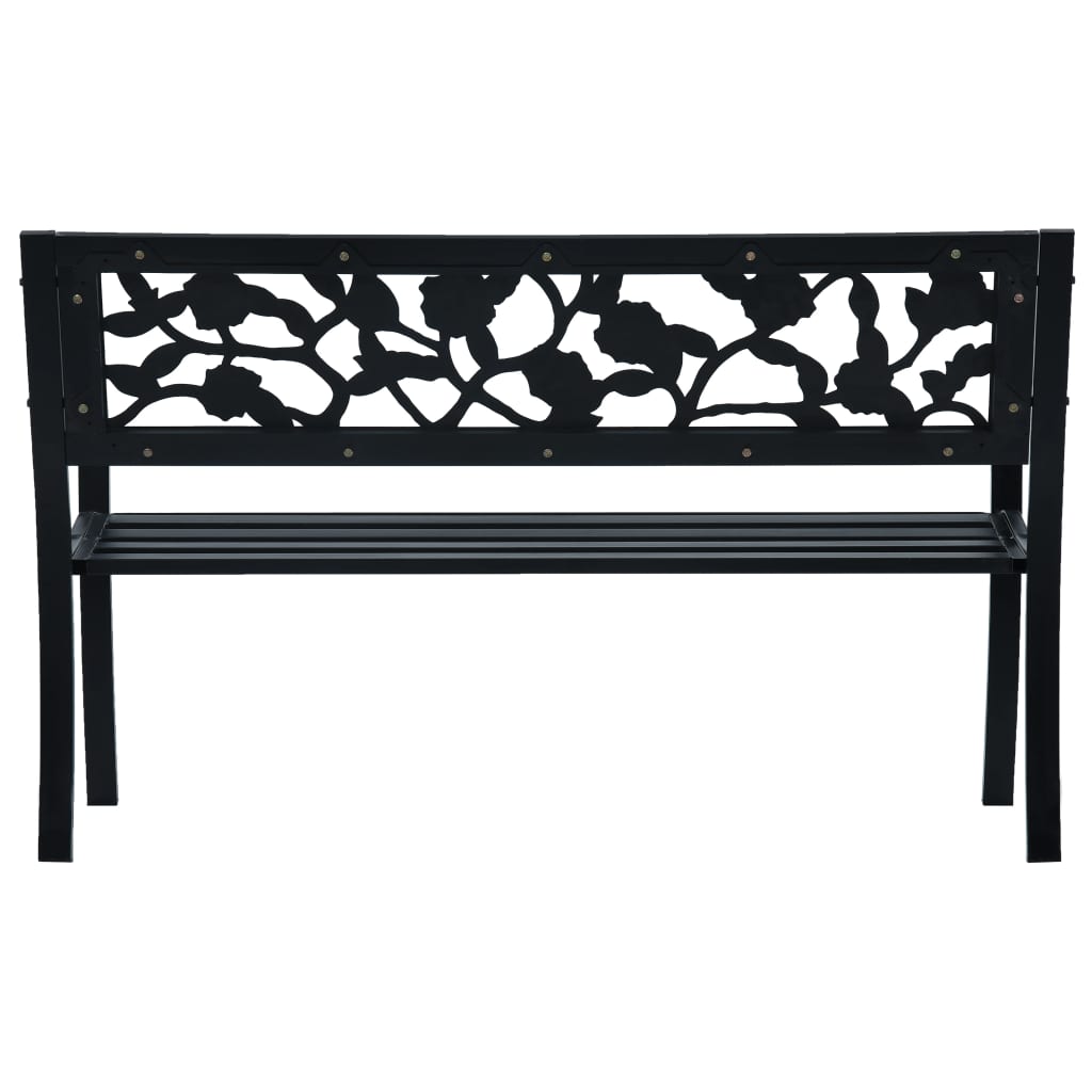 Garden Bench | Black | Steel | 125 cm |  Durable | Garden Bench