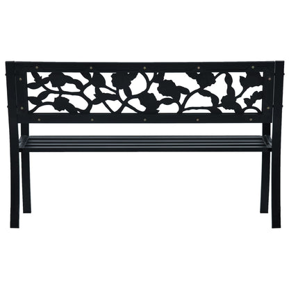 Garden Bench | Black | Steel | 125 cm |  Durable | Garden Bench