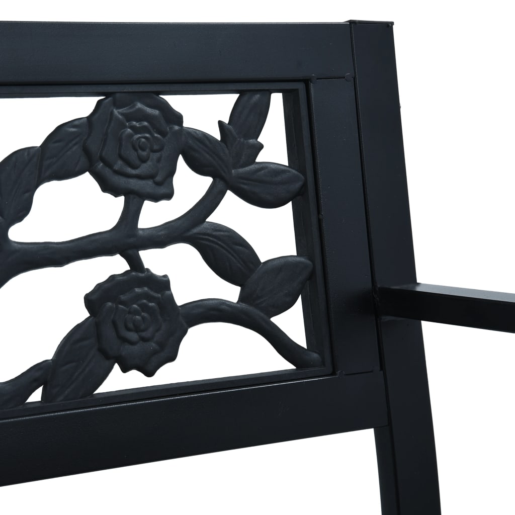 Garden Bench | Black | Steel | 125 cm |  Durable | Garden Bench