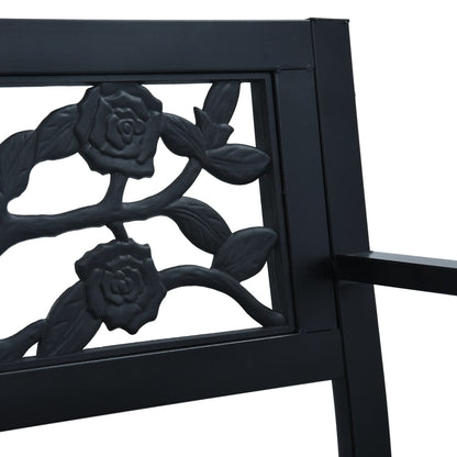 Garden Bench | Black | Steel | 125 cm |  Durable | Garden Bench