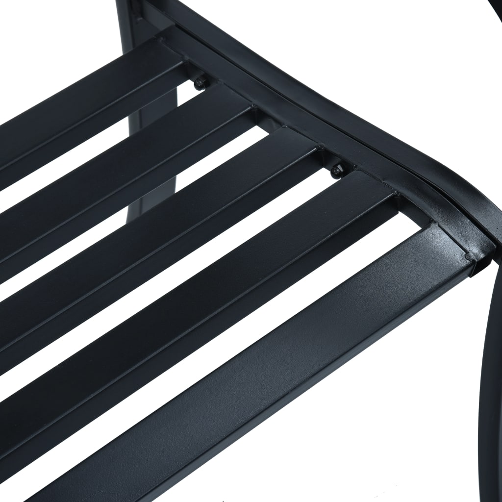Garden Bench | Black | Steel | 125 cm |  Durable | Garden Bench