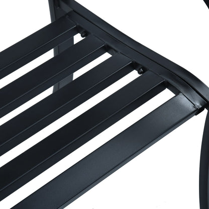 Garden Bench | Black | Steel | 125 cm |  Durable | Garden Bench