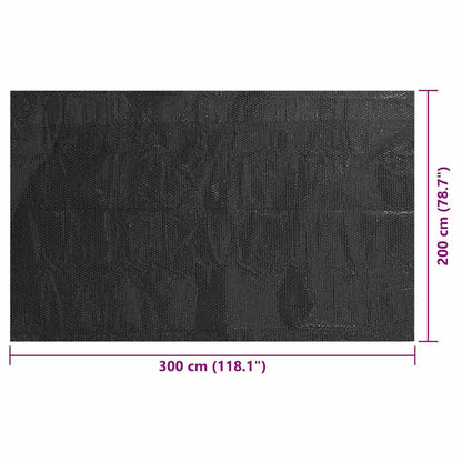Pool Cover Black 300x200 cm PE