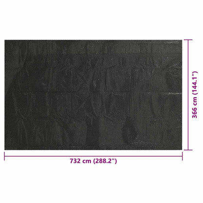 Pool Cover Black 732x366 cm PE