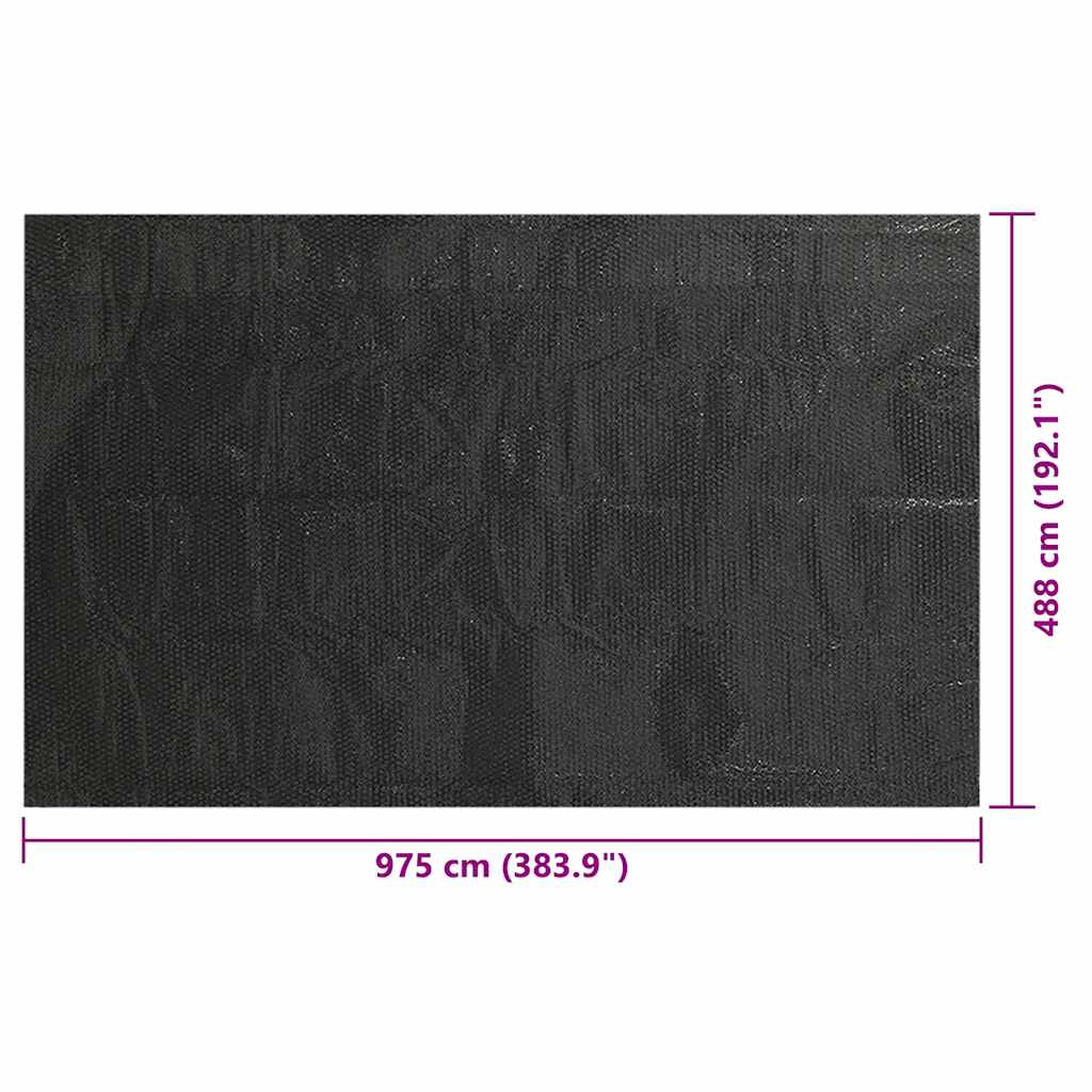 Pool Cover Black 975x488 cm PE