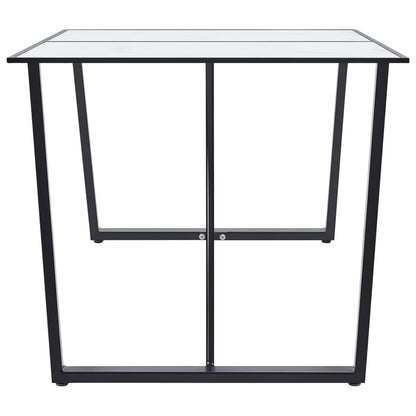 Dining Table White 160x80x75 cm Tempered Glass