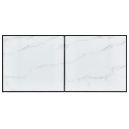 Dining Table White 160x80x75 cm Tempered Glass