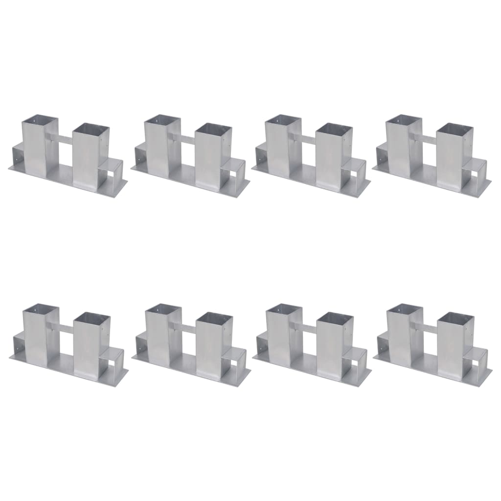 Firewood Stacking Aids 8 pcs Steel Silver