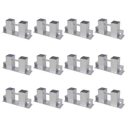 Firewood Stacking Aids 12 pcs Steel Silver