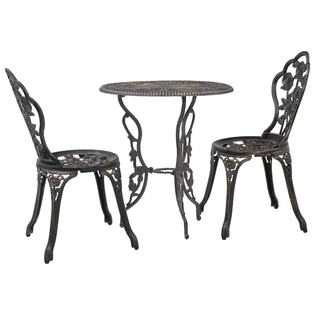Bistro Set | Bronze | Cast Aluminium | Compact | Durable | Bistro Set
