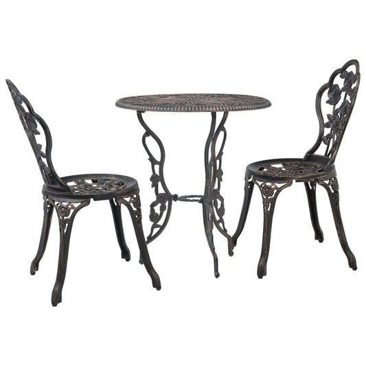 Bistro Set | Bronze | Cast Aluminium | Compact | Durable | Bistro Set