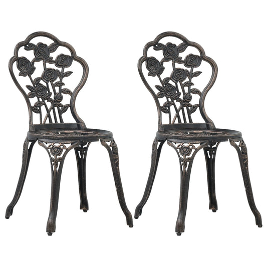 Bistro Chair | Set of 2 | Bronze | Cast aluminium | Regular | Durable