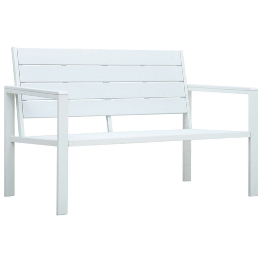 Garden Bench | White | HDPE and Steel | 120 cm |  Durable  | Garden Bench