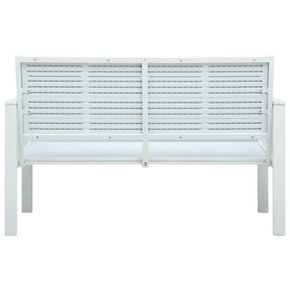 Garden Bench 120 cm HDPE White Wood Look