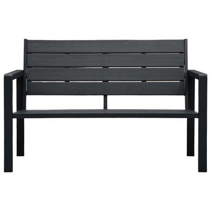 Garden Bench 120 cm HDPE Black Wood Look
