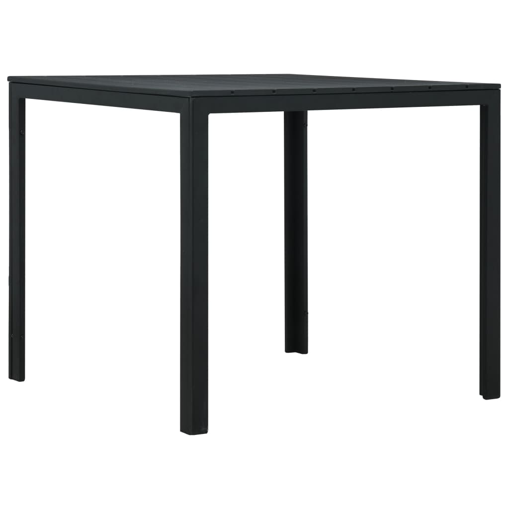 Coffee Table Black 78x78x74 cm HDPE Wood Look
