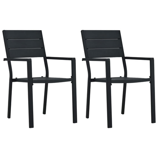 Garden Chair | Set of 2 | Black | HDPE | Standard | Durable