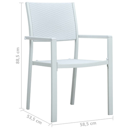 Garden Chairs 4 pcs White Plastic Rattan Look