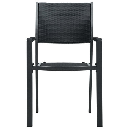 Garden Chairs 2 pcs Black Plastic Rattan Look