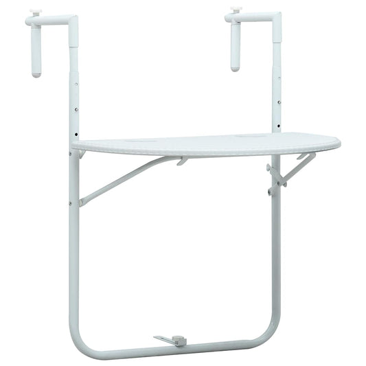 Balcony Table | White | Plastic | Small |  Foldable  | Balcony Table