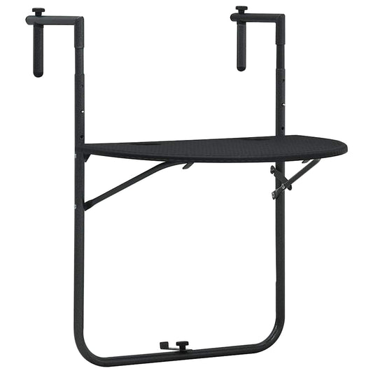 Balcony Table | Black | Plastic | 60x64x83.5 cm | Foldable
