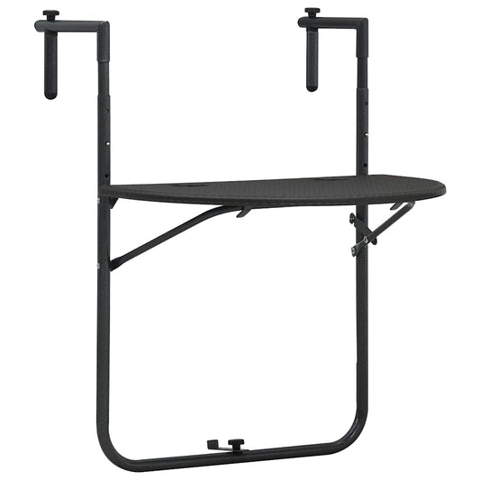 Balcony Table | Brown | Plastic, Steel | Medium | Foldable