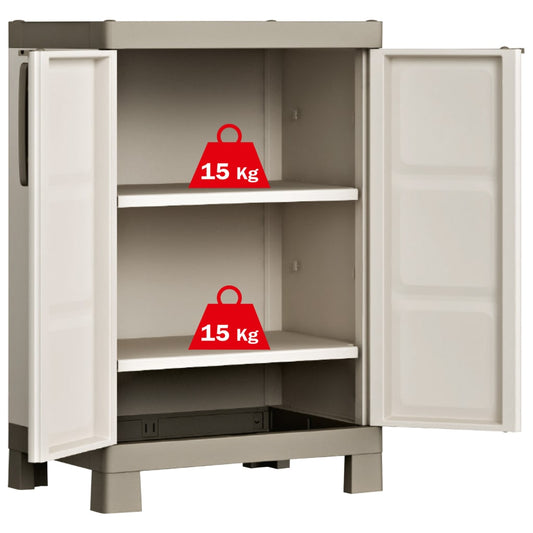 Low Storage Cabinet Excellence Beige and Taupe 97 cm