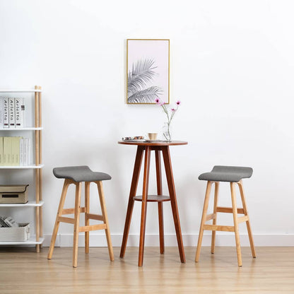 Bar Stools 2 pcs Dark Grey Fabric