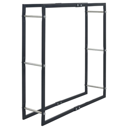 Firewood Rack Black 100x25x100 cm Steel