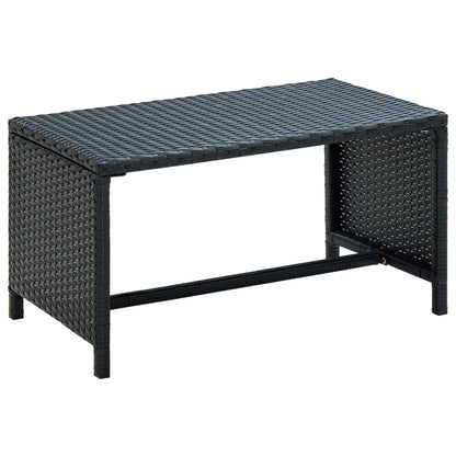 Coffee Table | Black | PE Rattan, powder-coated steel | 70x40x38 cm