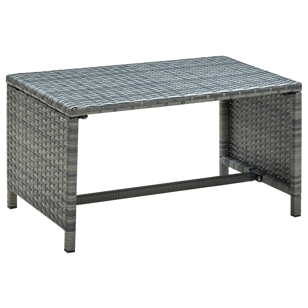 Coffee Table | Anthracite | Poly Rattan | 70 x 40 x 38 cm | Coffee Table