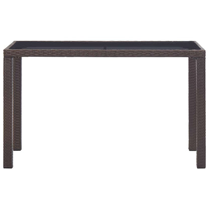 46447 vidaXL Garden Table Brown 123x60x74 cm Poly Rattan