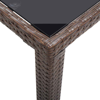 46447 vidaXL Garden Table Brown 123x60x74 cm Poly Rattan
