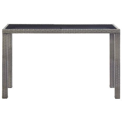 46448 vidaXL Garden Table Anthracite 123x60x74 cm Poly Rattan