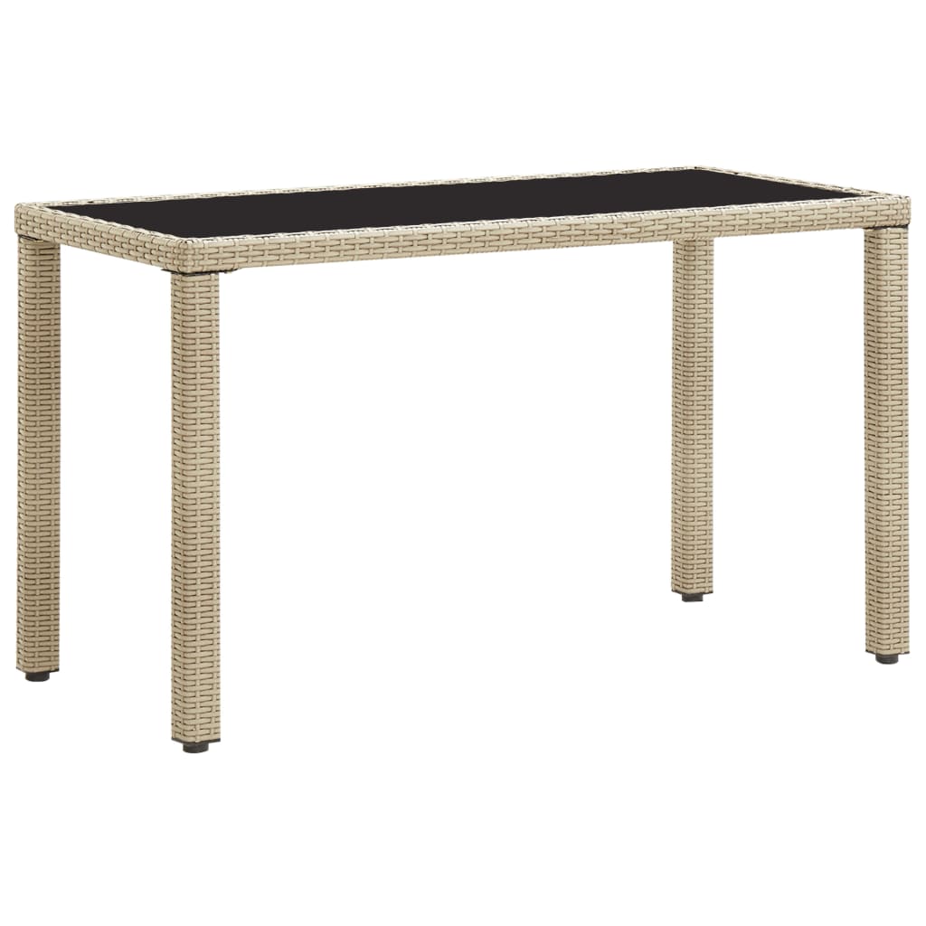 46449 vidaXL Garden Table Beige 123x60x74 cm Poly Rattan
