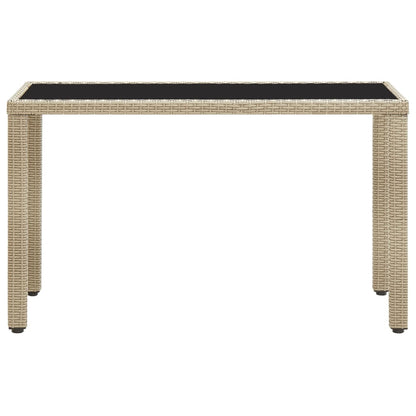 46449 vidaXL Garden Table Beige 123x60x74 cm Poly Rattan